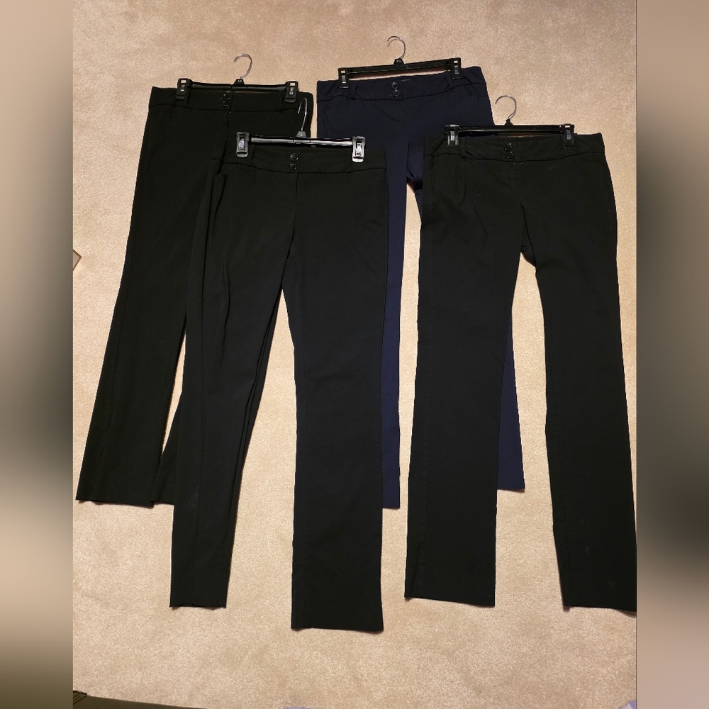 Four Pair Bundle Of The Limited Black and Navy Straight Leg Pants
